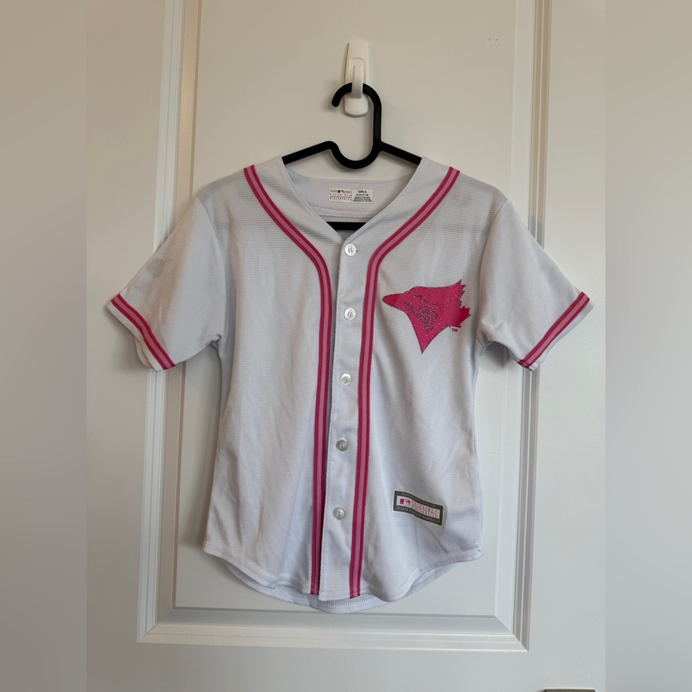Authentic MLB Girls Blue Jays Jersey - White/Pink